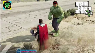 GTA5 - THOR WITH STORMBREAKER VS HULK MCU DEATH BATTLE#gtavmods#thor#hulk#mcu#marvel#comics#vs