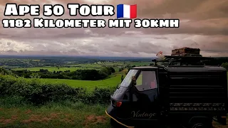 Ape 50 Frankreich Reise 1182 Kilometer mit 30 kmh Piaggio Ape50