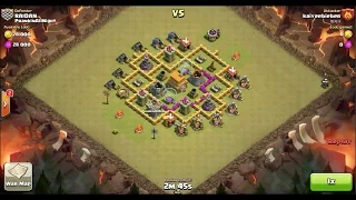 Clash of Clans TH6 vs TH6 Giant, Barbarian, Archer & Wizard Clan War 3 Star Attack