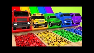 Learn Colors with Street Vehicles Toys Flying Cars Surprise Soccer Ball Nursery Rhymes & Kids Songs