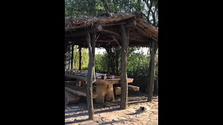 DIY GAZEBO WITHOUT A SINGLE NAIL.беседка без единого гвоздя,  пруд,банька,природа,отдых души и тела)