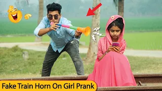 Fake Loud Train Horn Prank On Cute Girl 2021!!Try To Not Lough Challange!!Part 6