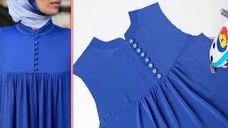 ✅️ Basic Ways to Cut And Sew a Women Collar Design With Ruffles And Buttons 🌺 Sewing Tips and Tricks