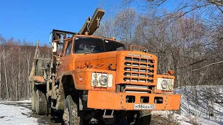 Лесовоз Nissan Diesel#UZA-520 с прицепом роспуском