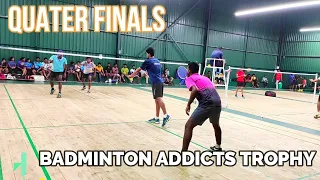 KALAIARASAN & SARAVANAN vs LOKESH SURYA QUATER FINALS MEN DOUBLES BADMINTON ADDICTS TROPHY 2022 CBE