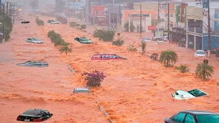 The largest flood caused chaos and submerged streets in Bangkok, Thailand