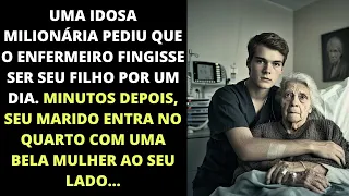 Uma idosa milionária doente pediu que o enfermeiro fingisse ser seu filho por um dia, minutos depois