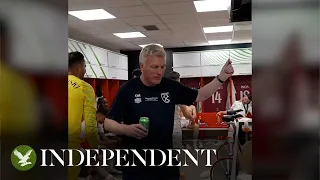 David Moyes dances in dressing room as West Ham celebrate historic win