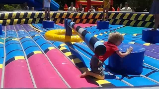 Kid Keeps Falling Off Funfair Game