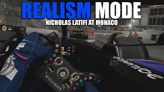 F1 22 | Realism Mode | Monaco Grand Prix | Nicholas Latifi | 100% Race