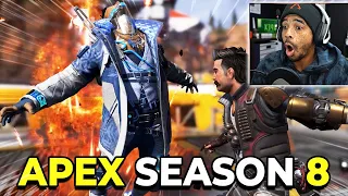 APEX LEGENDS SEASON 8 GAMEPLAY! Reacting to Fuse Abilities, Map Changes, Gold Mags, BP Skins + MORE!