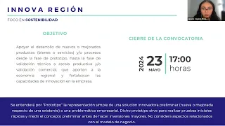 Corfo| Taller de formulación de proyectos| Innova Región con foco en Sostenibilidad