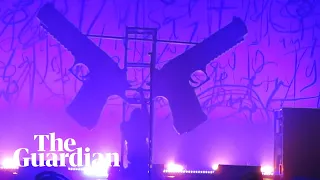 The moment stage props collapsed on Marilyn Manson during concert