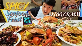 Eating WHOLE ASIAN KING CRAB! SPICY Asian Seafood Feast in New York