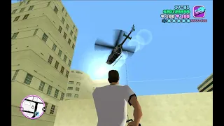 GTA Vice City Downtown Cops Shootout + Minigun Rampage + Six Stars Escape