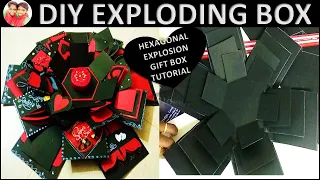 Hexagonal Explosion Gift Box Tutorial in Tamil/How to make Explosion Gift Box/Explosion Box Tutorial
