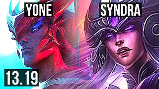 YONE vs SYNDRA (MID) | 7 solo kills, 19/3/7, Legendary, 300+ games | EUW Master | 13.19