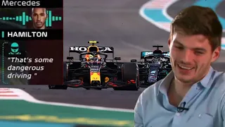 Max Verstappen Reacting to Sergio Perez Defending Lewis Hamilton | AbuDhabi GP | (English Subtitles)