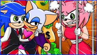 SONIC x ROUGE THE BAT LOVE FOR RICH - AMY BROKE - Poor Sonic Life - Sonic the Hedgehog Animation