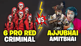 Ajjubhai and Amitbhai Vs 6 Red Criminal Best Clash Squad Gameplay Part 3 - Garena Free Fire