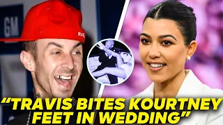 Travis Barker BITES Kourtney Kardashian's Feet in Wedding Photos!