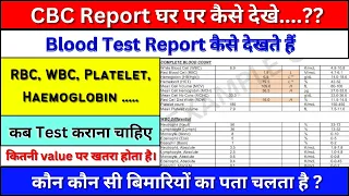 CBC Report घर पर देखे👨‍⚕ | Blood Test Report कैसे देखे | how to read cbc report