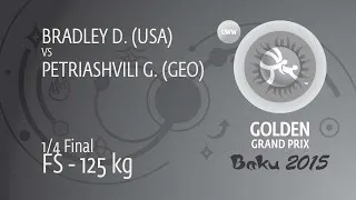 1/4 FS - 125 kg: G. PETRIASHVILI (GEO) df. D. BRADLEY (USA), 4-3