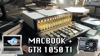 Unigine Superposition on a MacBook + GTX 1050 Ti (Medium, 1080p)