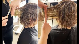 Layered Bob Haircut Tutorial for Curly Hair | Tips for cutting Curly