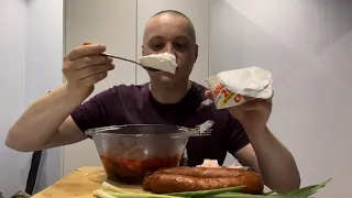 Сметана с борщом мукбанг eating mukbang