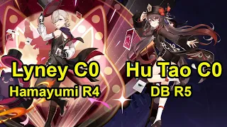 Lyney C0 Monopyro & Hu Tao C0 Double hydro Abyss 4.1 Floor 12 Genshin impact