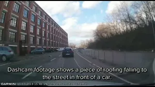 Roof blows off building, lands on car during strong storm in Germany