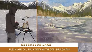 CLOUD SHADOWS AND WINTER LIGHT Frozen Lake plein air oil painting with Jon Bradham