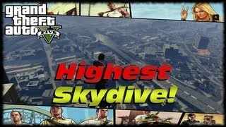 GTA 5 Highest Skydive Off Tallest Building In Los Santos! Highest Suicide Off Tallest Building!