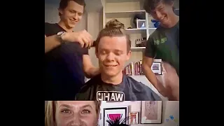 Tom Holland Cuts Brother Harry’s hair