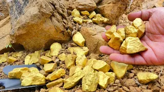 wow amazing Digging for Treasure worth millions from Huge Nuggets of Gold, Mining Exciting.