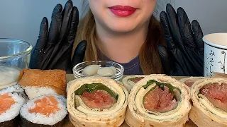 ASMR 코스트코 연어롤 유부초밥 ❘ Costco Salmon Roll & Fried Tofu Sushi ❘ Eating Sounds ❘ MUKBANG ❘