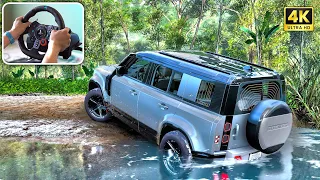 Land Rover Defender 2020 | Offroading | Forza Horizon 5 | Steering Wheel Gameplay