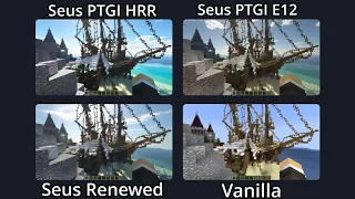 Minecraft Seus Renewed vs Seus PTGI E12 vs Seus PTGI HRR (with FPS) #minecraft #seus