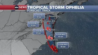 Tropical Storm Ophelia to bring heavy rain to East Coast this weekend | LIVE TRACKER