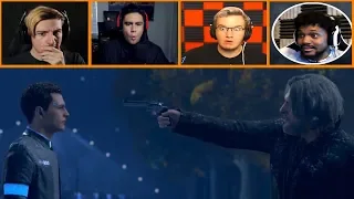 Let's Players Reaction To Hank Pulling A Gun On Connor |  Detroit: Become Human