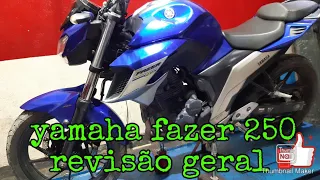 yamaha fazer 250 / revisão troca de retentores caixa de direção limpeza de bico ABS  e mais.....