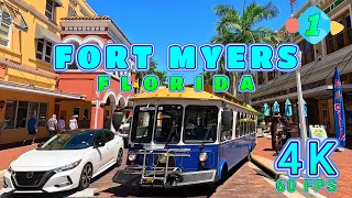 Fort Myers Drive on a Beautiful Day Part 1/2, Florida USA 4K-UHD