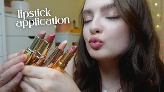 ASMR Lots of Lipstick Application! (mouth sounds, clicky whispers)