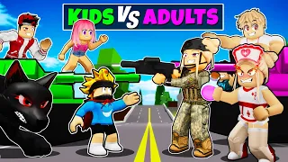 KIDS VS ADULT WAR in Roblox BROOKHAVEN RP!!