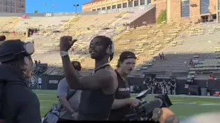 SHEDEUR SANDERS CONFRONTS NEBRASKA PLAYERS PREGAME FOR STANDING ON THE LOGO!! COLORADO FOOTBALL!