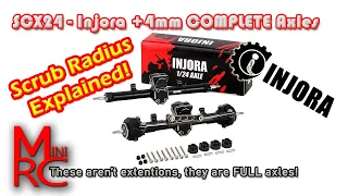 SCX24 - Injora +4mm Extended Front & Rear Aluminum Axle Review! Get Wide Without More Scrub Radius!