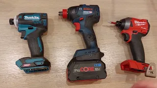 Milwaukee 2853 & Makita XGT TD001G & Bosch GDR 18V 200C