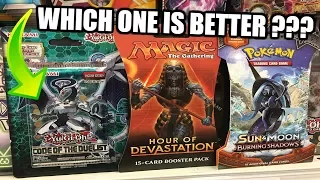 WHAT'S WORTH THE MOST MONEY? Magic vs Yugioh vs Pokemon Card Opening!