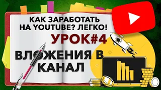 Какие нужны вложения в канал - Урок 4 БЕСПЛАТНЫЙ КУРС. Как заработать на ютуб? Легко!